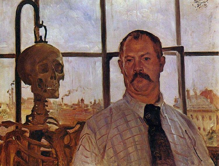 Lovis Corinth Self-portrait with Skeleton oil painting picture